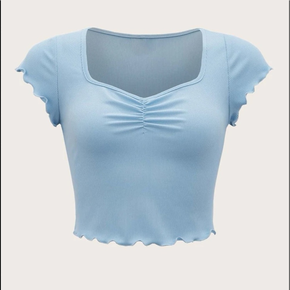 Baby Blue Cropped Mini T